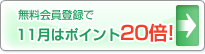 無料会員登録で11月はポイント20倍！