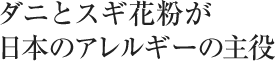 ダニとスギ花粉が日本のアレルギーの主役