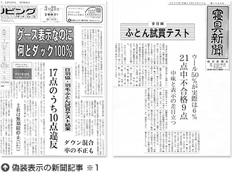 偽装表示の新聞記事&nbsp;※1
