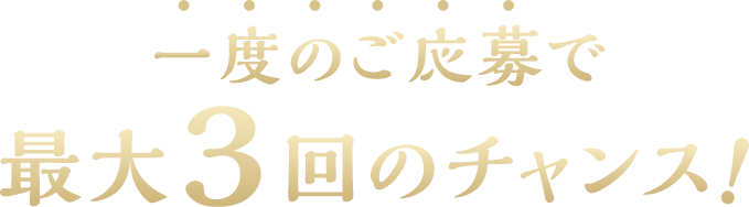 一度のご応募で最大3回のチャンス！