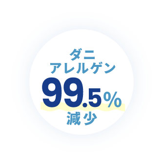 ダニ アレルゲン 99.5%減少