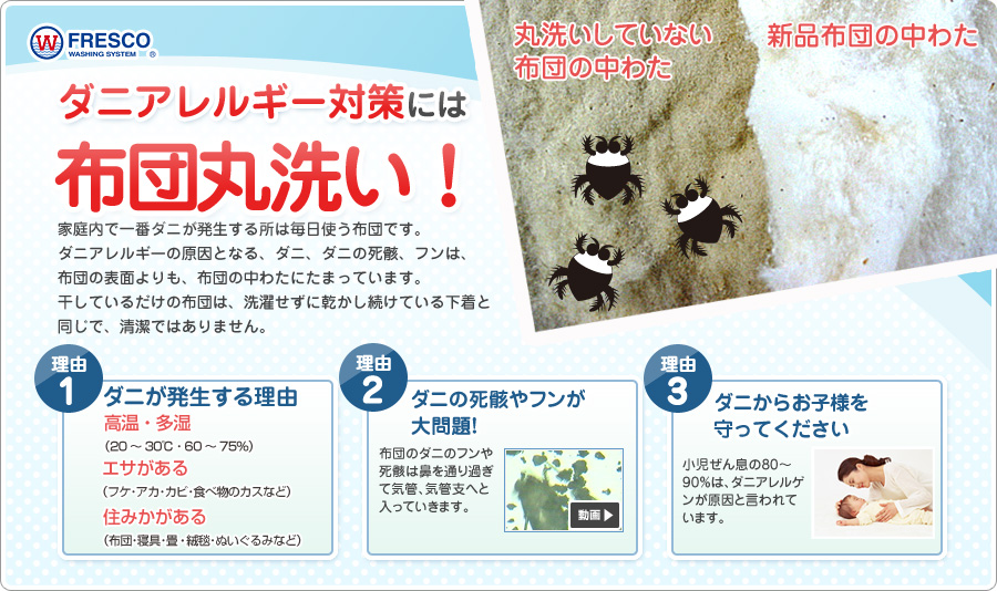 家族の健康のために、布団は洗わないといけません